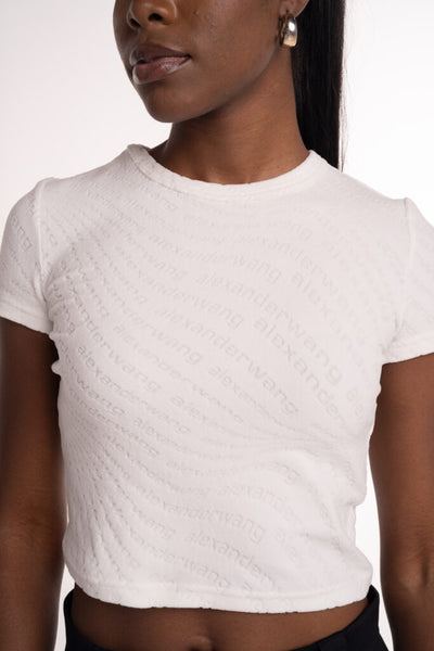 Alexander Wang Crew Neck Short Sleeve Baby Tee White 4CC1241426 100