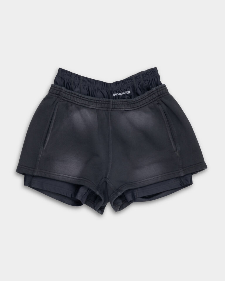 Alexander Wang Pre Styled Bike Short Sweatshort Washed Black 4CC1254407 011