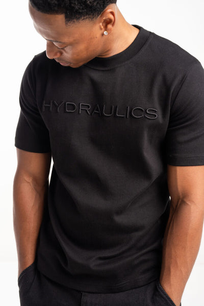 Hydraulics regular tonal 3D embroidered logo tee black AW25RGFIT Black