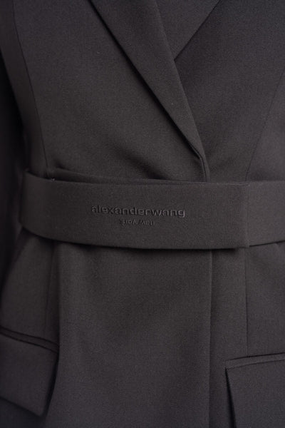 Alexander Wang Tailored Belted Blazer Dress With Logo Embroidery Black 1WC3236580 001