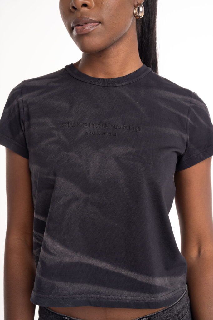 Alexander Wang Crease Wash Shrunken Jersey Tee Washed Black 1CC1251990 011