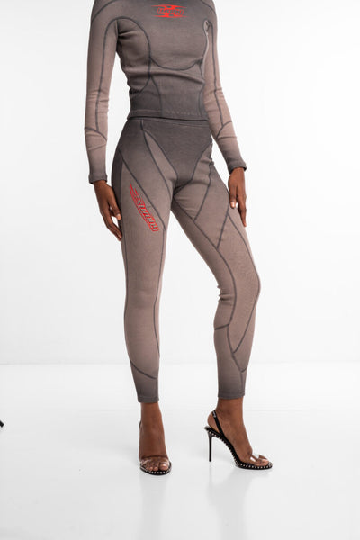 Alexander Wang Elasticated Waistband Legging w/ Blade Logo Washed Cedar 4CC1254416 208A