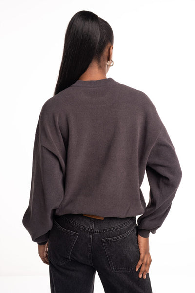 Alexander Wang Embossed Logo Ribbed Pullover Grey 1KC3231017 020