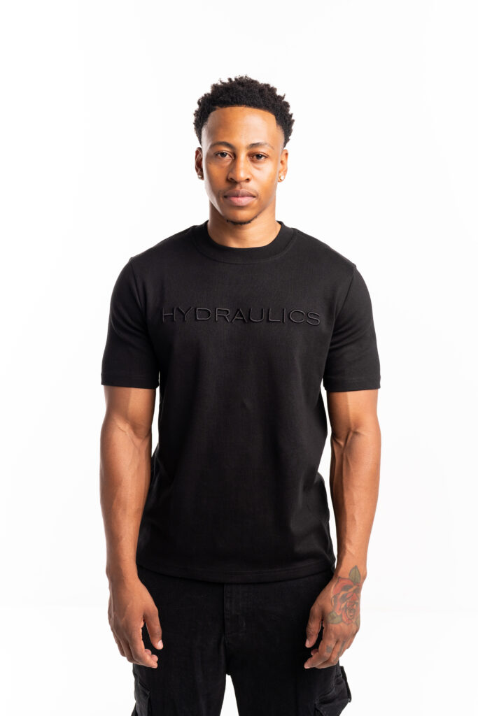 Hydraulics regular tonal 3D embroidered logo tee black AW25RGFIT Black