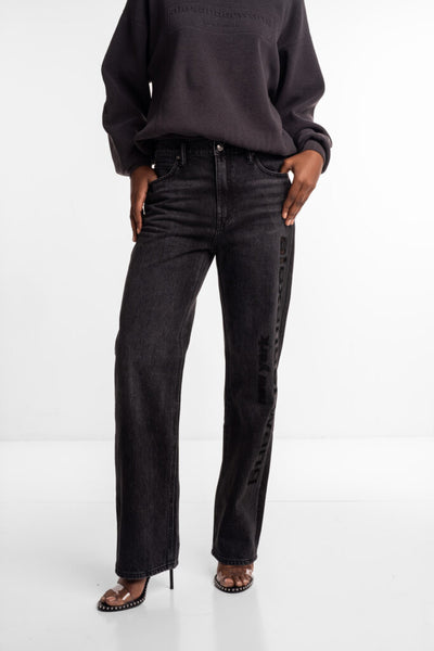 Alexander Wang EZ Slouch Logo Cut Out Embroidery Grey Aged 4DC1254691 015